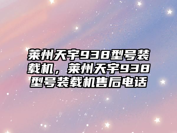 萊州天宇938型號(hào)裝載機(jī)，萊州天宇938型號(hào)裝載機(jī)售后電話