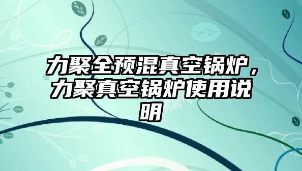 力聚全預混真空鍋爐，力聚真空鍋爐使用說明