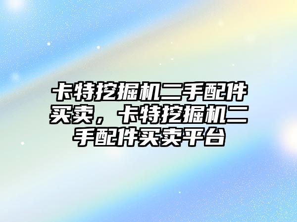 卡特挖掘機二手配件買賣，卡特挖掘機二手配件買賣平臺