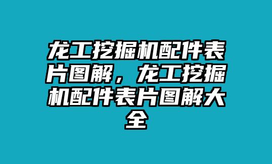 龍工挖掘機配件表片圖解，龍工挖掘機配件表片圖解大全