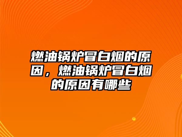 燃油鍋爐冒白煙的原因，燃油鍋爐冒白煙的原因有哪些