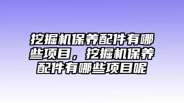 挖掘機保養配件有哪些項目，挖掘機保養配件有哪些項目呢