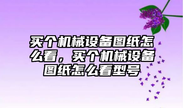 買個機械設備圖紙怎么看，買個機械設備圖紙怎么看型號