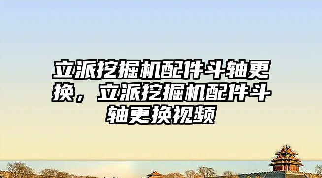 立派挖掘機配件斗軸更換，立派挖掘機配件斗軸更換視頻