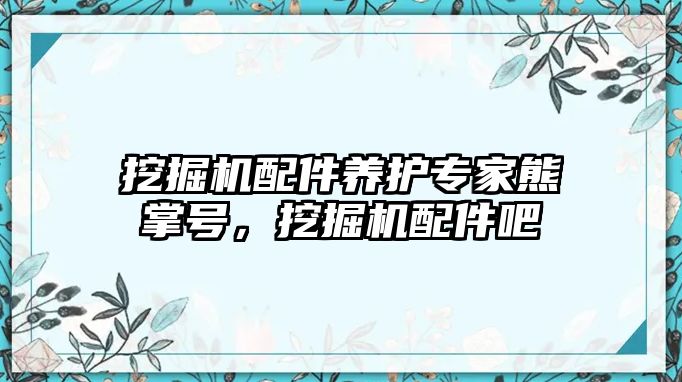 挖掘機配件養護專家熊掌號，挖掘機配件吧