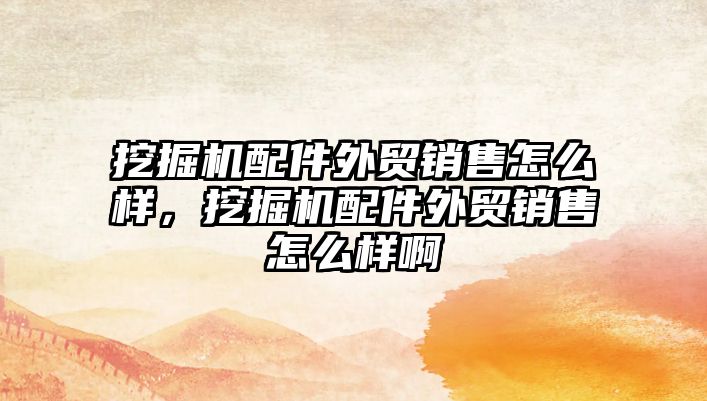 挖掘機配件外貿(mào)銷售怎么樣，挖掘機配件外貿(mào)銷售怎么樣啊