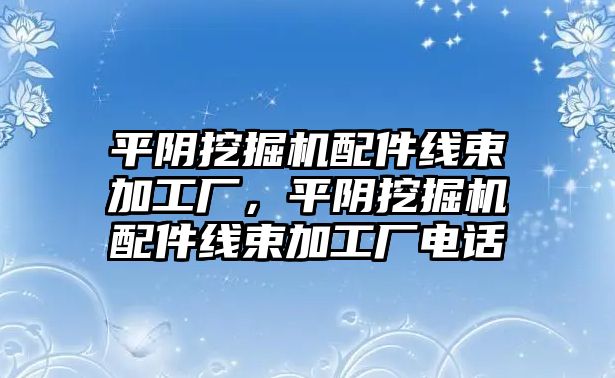 平陰挖掘機配件線束加工廠，平陰挖掘機配件線束加工廠電話