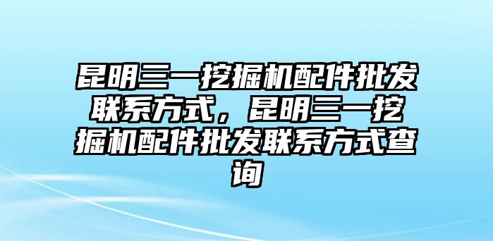 昆明三一挖掘機配件批發聯系方式，昆明三一挖掘機配件批發聯系方式查詢