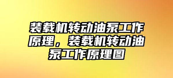 裝載機轉動油泵工作原理，裝載機轉動油泵工作原理圖