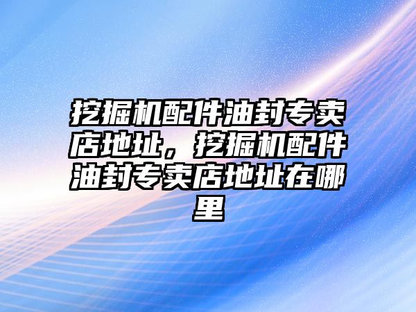 挖掘機配件油封專賣店地址，挖掘機配件油封專賣店地址在哪里