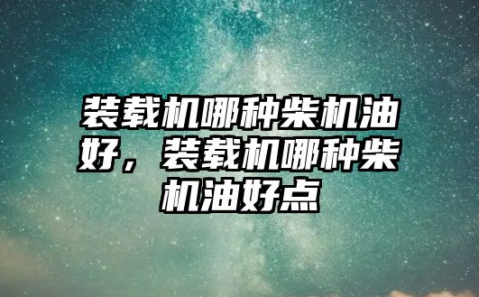 裝載機(jī)哪種柴機(jī)油好，裝載機(jī)哪種柴機(jī)油好點