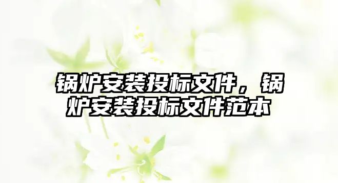 鍋爐安裝投標文件，鍋爐安裝投標文件范本