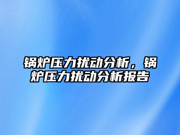 鍋爐壓力擾動分析，鍋爐壓力擾動分析報告