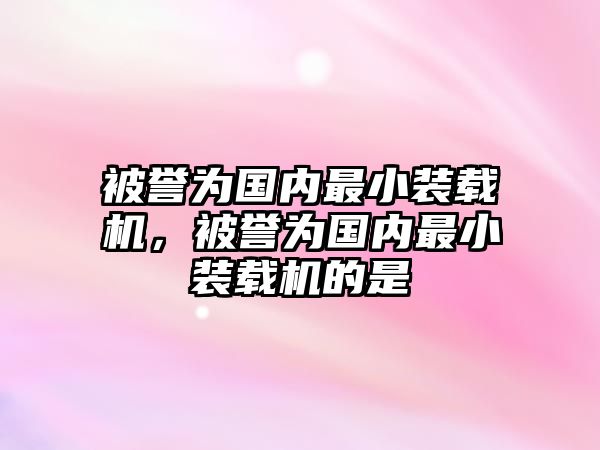 被譽為國內(nèi)最小裝載機，被譽為國內(nèi)最小裝載機的是