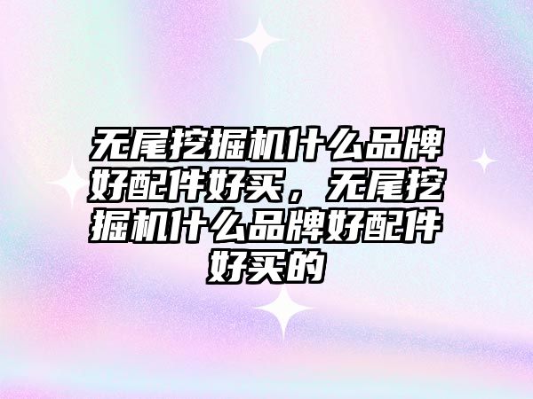 無尾挖掘機什么品牌好配件好買，無尾挖掘機什么品牌好配件好買的