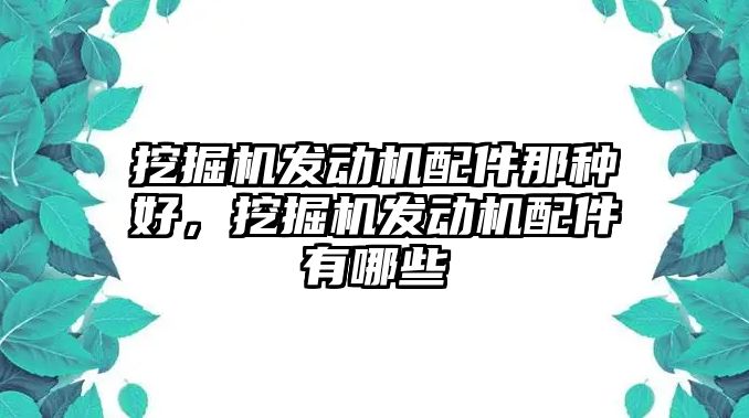 挖掘機發(fā)動機配件那種好，挖掘機發(fā)動機配件有哪些