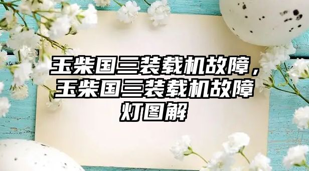 玉柴國三裝載機故障，玉柴國三裝載機故障燈圖解