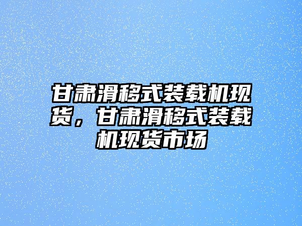 甘肅滑移式裝載機現貨，甘肅滑移式裝載機現貨市場