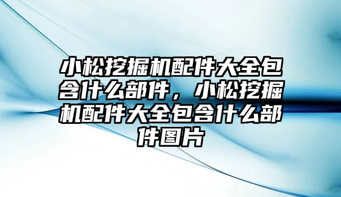 小松挖掘機配件大全包含什么部件，小松挖掘機配件大全包含什么部件圖片