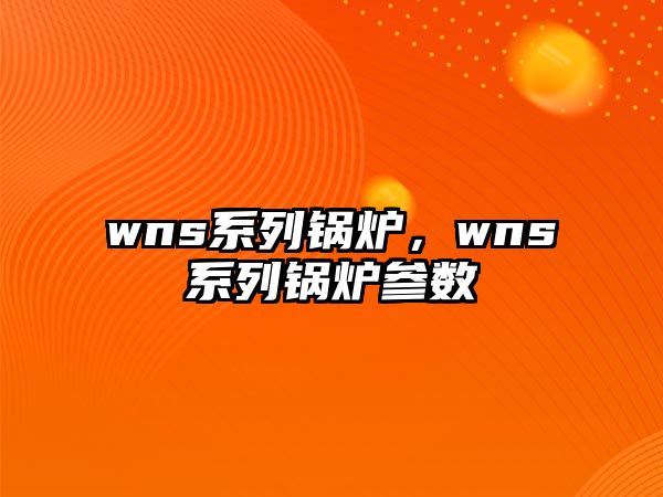 wns系列鍋爐，wns系列鍋爐參數