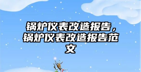 鍋爐儀表改造報告，鍋爐儀表改造報告范文