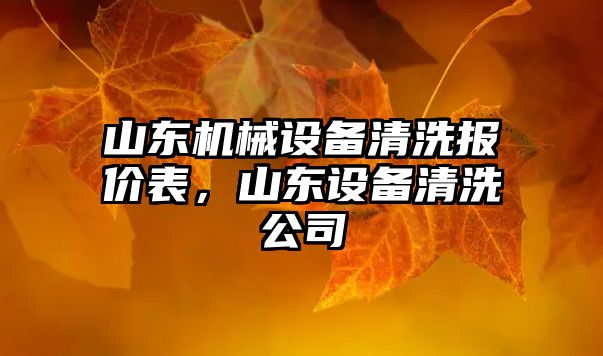 山東機械設備清洗報價表，山東設備清洗公司