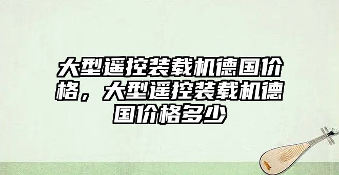 大型遙控裝載機德國價格，大型遙控裝載機德國價格多少