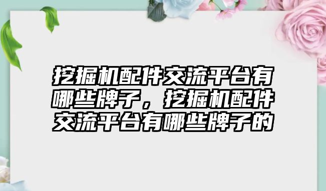 挖掘機(jī)配件交流平臺有哪些牌子，挖掘機(jī)配件交流平臺有哪些牌子的