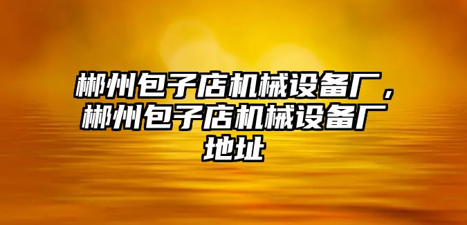 郴州包子店機械設備廠，郴州包子店機械設備廠地址