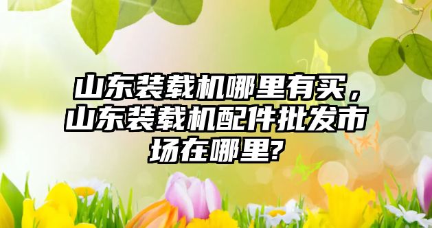 山東裝載機哪里有買，山東裝載機配件批發市場在哪里?