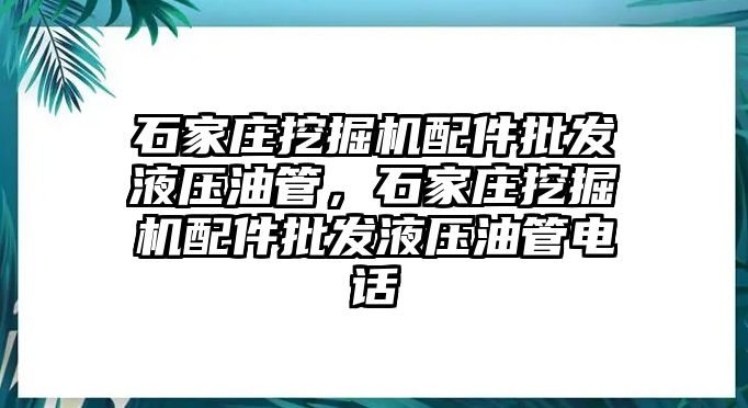 石家莊挖掘機配件批發液壓油管，石家莊挖掘機配件批發液壓油管電話