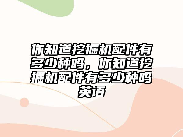 你知道挖掘機配件有多少種嗎，你知道挖掘機配件有多少種嗎英語