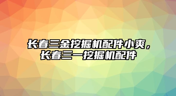 長春三金挖掘機配件小爽，長春三一挖掘機配件