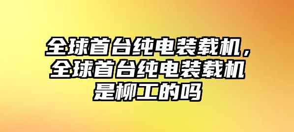 全球首臺純電裝載機(jī)，全球首臺純電裝載機(jī)是柳工的嗎