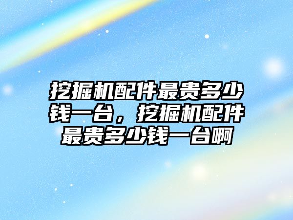 挖掘機配件最貴多少錢一臺，挖掘機配件最貴多少錢一臺啊