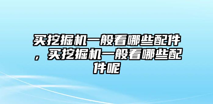 買挖掘機一般看哪些配件，買挖掘機一般看哪些配件呢