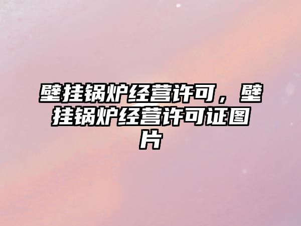 壁掛鍋爐經營許可，壁掛鍋爐經營許可證圖片