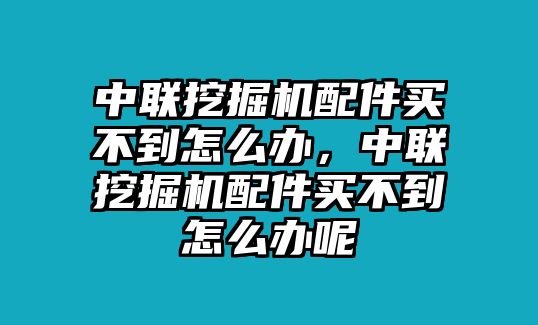 中聯挖掘機配件買不到怎么辦，中聯挖掘機配件買不到怎么辦呢