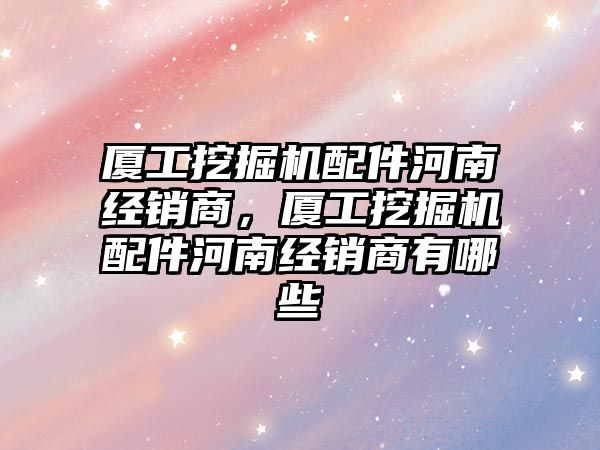 廈工挖掘機配件河南經銷商，廈工挖掘機配件河南經銷商有哪些