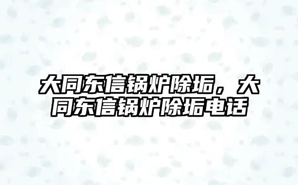 大同東信鍋爐除垢，大同東信鍋爐除垢電話