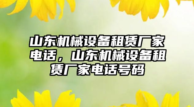 山東機械設備租賃廠家電話，山東機械設備租賃廠家電話號碼