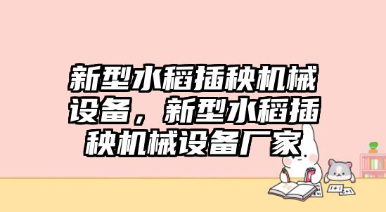 新型水稻插秧機械設備，新型水稻插秧機械設備廠家