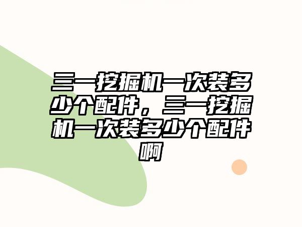 三一挖掘機(jī)一次裝多少個(gè)配件，三一挖掘機(jī)一次裝多少個(gè)配件啊