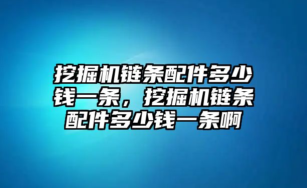 挖掘機(jī)鏈條配件多少錢一條，挖掘機(jī)鏈條配件多少錢一條啊