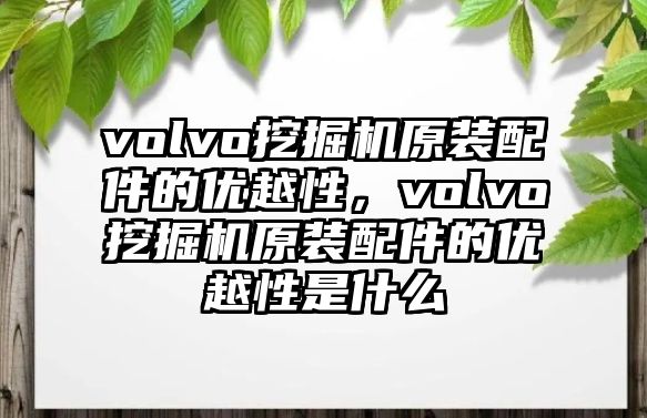 volvo挖掘機原裝配件的優越性，volvo挖掘機原裝配件的優越性是什么