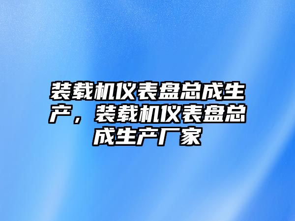 裝載機儀表盤總成生產，裝載機儀表盤總成生產廠家