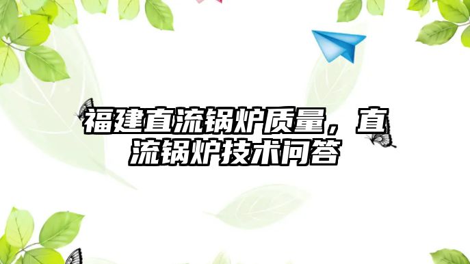 福建直流鍋爐質量，直流鍋爐技術問答