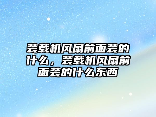 裝載機風扇前面裝的什么，裝載機風扇前面裝的什么東西