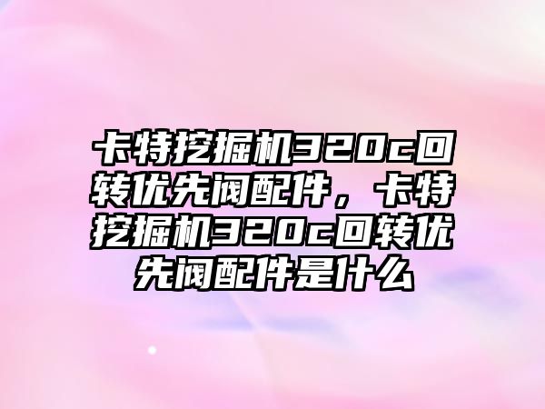 卡特挖掘機320c回轉(zhuǎn)優(yōu)先閥配件，卡特挖掘機320c回轉(zhuǎn)優(yōu)先閥配件是什么