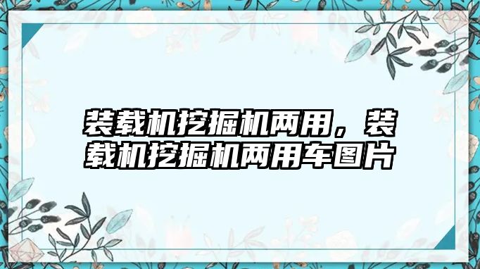 裝載機挖掘機兩用，裝載機挖掘機兩用車圖片